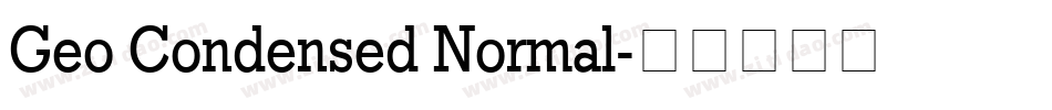 Geo Condensed Normal字体转换